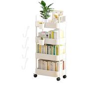 Carrello Per Arrotolare Di Stoccaggio | Carrello Di Utilità 3/4 Di Livello Con Ruote E Ganci Laterali | Organizzatore Di Piattaforma Di Stoccaggio Mobile Per Cucina, Ufficio, Bagno, Snack, Bisogno