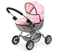 Bayer Design 13730AB Carrozzina per bambole, passeggino giocattolo, pieghevole, con borsa, seggiolone
