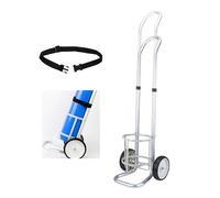 Carrello per bombola di ossigeno, regolabile in altezza, con ruote di protezione, serbatoio del gas, regolazione a quattro velocità per una facile mobilità