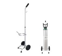 Carrello per bombole di ossigeno, carrello per bombole di ossigeno con maniglie regolabili in altezza, capacità di carico di 100 kg, per argon e CO, per bombole di ossigeno in ferro per uso medico