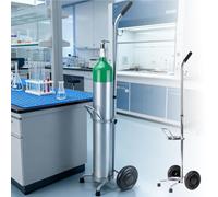 Carrello per bombole di ossigeno, carrello per bombole di ossigeno singole in ferro ad alta resistenza, carrello portabombole, regolabile in altezza, per laboratori, fabbriche, scuole