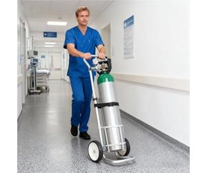 Carrello per bombole di ossigeno, carrello per bombole di ossigeno singole in lega leggera di alluminio, per applicazioni mediche/magazzini/laboratori/fabbriche/scuole(Diameter 16.8cm/6.6in)