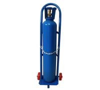 Carrello per bombole di Ossigeno per Saldatura con Finitura Verniciata a Polvere, Carrello per bombole di Gas per stoccaggio organizzato in Ospedale con Ruote e Catena di Sicurezza