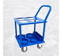 Carrello per bombole di ossigeno Rack per bombole di ossigeno con capacità di 4/6/8 bombole, con 4 ruote, carrello con sistema di trasporto bombole per lo stoccaggio(Blue,4 slots)