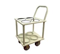 Carrello per bombole di ossigeno Rack per bombole di ossigeno con capacità di 4/6/8 bombole, con 4 ruote, carrello con sistema di trasporto bombole per lo stoccaggio(White,6 slots)