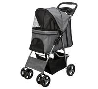 Trixie Passeggino per cani e gatti 4 ruote grigio 47x100x80 per cani fino15 kg