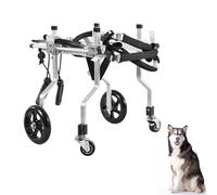 Carrello per Cani con Ruote, per Zampe Posteriori, Taglia Media/Grande, per disabili, con 4 Ruote, Comodo deambulatore assistito per Animali Domestici di Peso compreso tra 44 e 165 libbre (T