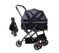 Carrello per cani di lusso Passeggino per animali domestici Passeggini pieghevoli per cani di piccola taglia e media carrozzina da viaggio con ruote, porta cani portatile Carrozzina Tettuccio reg