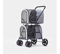 Carrello per cani Passeggino per animali domestici Passeggino Passeggino doppio per animali domestici a 4 ruote per cani e gatti Ottimo per trasportino doppio o multiplo per animali domestici Passeg