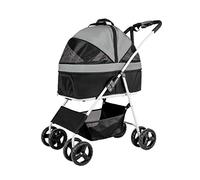 Carrello per cani Passeggino per animali domestici Passeggino per cani per cani di taglia media Passeggini per gatti pieghevoli a 4 ruote con trasportino staccabile Seggiolino auto traspirante Borsa