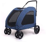 Carrello per cani Passeggino per animali domestici, pieghevole alla moda in più posti Ruota direzionale con freni Cane di grandi dimensioni Cane che tira Carrello per cani più anziani Cane gigant