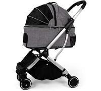Carrello per cani Passeggino per animali Passeggino per cani per cani di taglia media Passeggini per gatti pieghevoli premium a 4 ruote con trasportino staccabile Seggiolino auto traspirante per ani