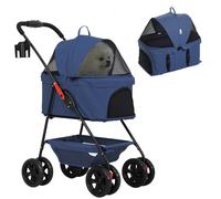Carrello per cani pieghevole Pawhut 3 in 1 con cestino portaoggetti 76X50X102 cm