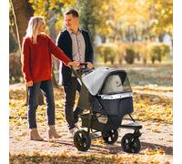 Carrello per cani pieghevole Pawhut con 3 ruote 109,5X57,5X106,5 cm Grigio