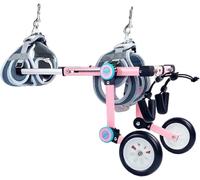 Carrello per cani regolabile per cani, sedie a rotelle per cani a 2 ruote per animali domestici/cani, scooter per cani disabili Pet Out carrello di riabilitazione (Xs (ampliato))