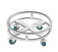 Carrello per carrello in acciaio inox resistente, con ruote girevoli, base a rullo per cestello di varie dimensioni, per vino, secchielli per pasti, lavaggio auto e altro ancora, supporto per carrello