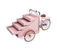 Carrello per distributore automatico di tricicli mobili, design in metallo a 3 ruote, montaggio facile, supporto promozionale versatile, funzione di retromarcia per eventi all'aperto e vendite
