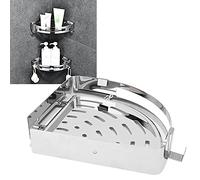 Carrello per doccia in acciaio inossidabile, carrello per doccia ad angolo con ganci, mensola per cestello angolare per a parete per bagno, cucina, dormitorio