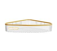 Carrello per Doccia, Striscia di 25 X 10cm, Mensole da Bagno Triangolari in Plastica 20 X 26cm, Cestino Portaoggetti ad Angolo Montato a Parete per Sapone e Spazzolino da Denti(Clear Triangular)