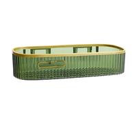 Carrello per Doccia, Striscia di 25 X 10cm, Mensole da Bagno Triangolari in Plastica 20 X 26cm, Cestino Portaoggetti ad Angolo Montato a Parete per Sapone e Spazzolino da Denti(Green Strip)