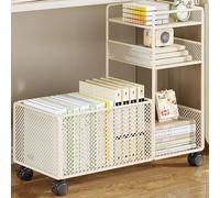 Carrello per documenti con ruote bloccabili, carrello portaoggetti da ufficio e libreria per soggiorno, camera da letto, casa e ufficio, cartella mobile, elegante soluzione di archiviazione