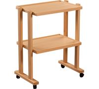 Carrello per Estetista 2 Ripiani 40x56x80cm in Legno di Faggio Benotti Marrone Chiaro