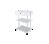 CARRELLO PER ESTETISTA CON CASSETTO E TRE RIPIANI VETRO WEELKO 1040A