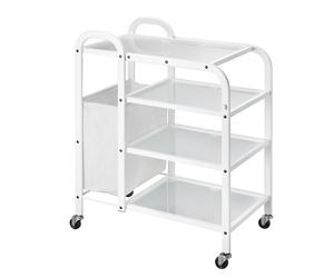 CARRELLO PER ESTETISTA E CENTRI ESTETICI CON PORTARIFIUTI 4 RIPIANI WEELKO 1031