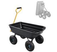 CARRELLO RIMORCHIO A SPINTA PORTA ATTREZZI DA GIARDINO CARRETTO RIBALTABILE