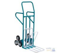 CARRELLO PER GRADINI A 3 RUOTE NYLON PALA RIBALTABILE PORTATA KG 250