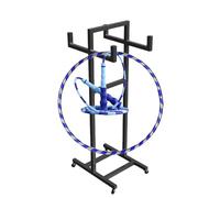Carrello per Hula Hoop e Corda per Saltare di Grandi Dimensioni, espositore salvaspazio per Cerchi da Fitness, Supporto per Cerchi da Allenamento, scaffale per Attrezzature per l'educazione