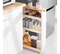 Carrello per il bagno, carrello di stoccaggio sottile, 3 livelli tra lavatrice e asciugatrice organizzatore di plastica da bagno con ruote strette scaffali stretti per cucina, organizzatore