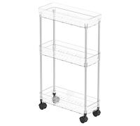 Carrello per il bagno, organizer a più strati con ruote, carrello scorrevole sottile, 1300 g, facile da usare, può essere utilizzato a lungo, non facile da