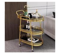 Carrello per il servizio vino in ferro battuto a 3 livelli, carrozza ristorante in stile nordico, ristorante commerciale, vagone da tè mobile, hotel domestico, ristorante, portavino (colore: