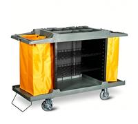 Carrello per la pulizia delle pulizie, portatile e multifunzionale, con ruote, per hotel e ufficio, cesto portabiancheria resistente, 150 x 54 x 98,59 cm