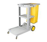 Carrello per la pulizia in plastica resistente, con ruote, grande capacità, organizer a 3 livelli con ruote girevoli (grigio)