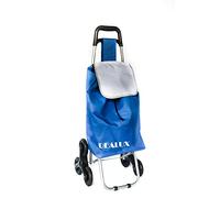 Dealux Carrello per La Spesa Leggero e Pieghevole Shoppy 2.0 Tris Colore Blu con 6 Ruote e Sistema Saliscale