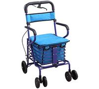 Carrello per la spesa per anziani, carrello della spesa a 4 ruote con freno a mano, facile da riporre, perfetto per assistenza alla mobilità e per la spesa, leggero e design