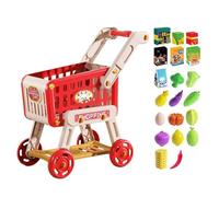 Carrello per la spesa per bambini - 18.31x 10.24 nel carrello della drogheria giocattolo il gioco finto, set di giochi educativi con da cucina, alimentare finto ragazzi, rag