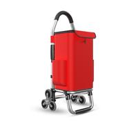 Carrello per la spesa pieghevole a 6 ruote per salire le scale, capacità 36 litri, carrello rosso per un facile trasporto e praticità