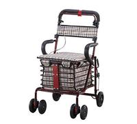 Carrello per la spesa pieghevole, carrello per la spesa per anziani, sedia a rotelle pieghevole con sedile a sei ruote e carrello per la spesa, deambulatore per anziani, carico 80 kg, It's so Kind of