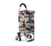 Carrello per la spesa pieghevole con 6 ruote, 36 l, grande capacità, leggero, per salire le scale, colore: rosso