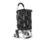Carrello per la spesa pieghevole con 6 ruote, 36 l, grande capacità, leggero, per salire le scale, colore: rosso