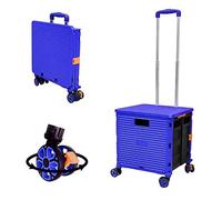 Carrello per la spesa pieghevole con coperchio, 8 ruote, portatile, per esterni, antiscivolo, silenzioso, 48 litri, per un facile trasporto e un uso versatile