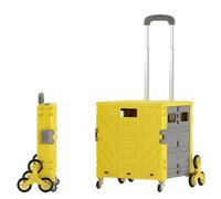 Carrello per la spesa pieghevole con coperchio, scatola portatile, manico telescopico, ruote girevoli a 360°, capacità resistente, carrello pieghevole blu per un facile trasporto