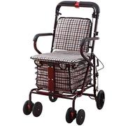 Carrello per la spesa pieghevole con sedile Heavy Duty All-Terrain Wheels ideale per gli anziani Comodo carrello scorrevole per un facile trasporto
