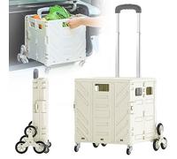Carrello per la spesa pieghevole da 75 litri con coperchio sicuro, ruote a 360° e manico St Ts, carrello leggero per viaggi e campeggio, carico fino a 50 kg