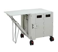 Carrello per la spesa pieghevole da picnic all'aperto, grande capacità, carrello da giardino con portabicchieri nascosto, leggero, portatile, per campeggio e generi alimentari (beige)