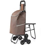 Carrello per la spesa pieghevole leggero con sedile per salire le scale, carrello portatile per generi alimentari, facile manovra per anziani e acquirenti impegnati