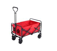 Carrello per la spesa pieghevole multifunzionale, portatile, per casa, campeggio e pesca, leggero, rosso, facile da trasportare e riporre.